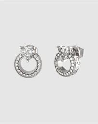 GUESS - Silver-Tone M'ama Non M'ama Stud Earrings