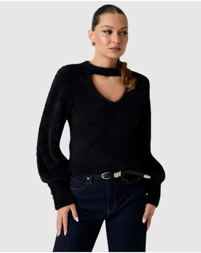 GUESS - Yuki Fuzzy Cut-Out Sweater