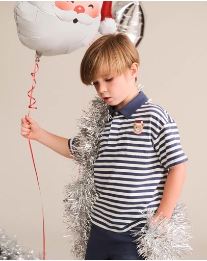 Huxbaby - Stripe Father Huxmas Polo Christmas - Babies-Kids