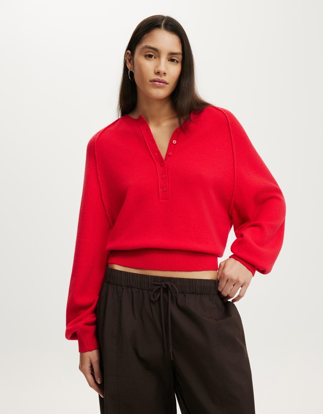 Cotton On - Everfine Oversized Henley Knit