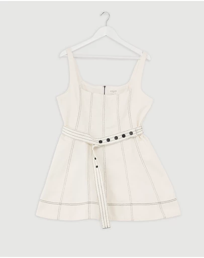 Revibe - Repaired Shona Joy Hana Belted Mini Dress - AU 16