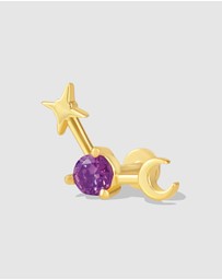 Wanderlust + Co - Birthstone Constellation Gold Flat Back Earring - Jun
