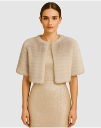 Honey and Beau - Casablanca Faux Fur Cape