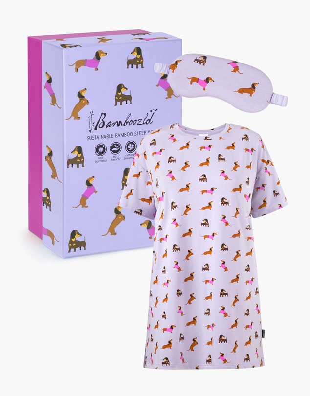 Bamboozld - Women's Bamboo Jersey Dash Dreaming Nightie & Mask Gift Set