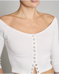 Love and Nostalgia - Sugar Baby White Rib Top