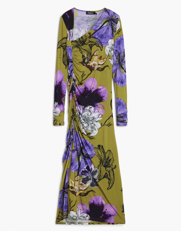 Desigual - Asymmetric neckline dress designed by Mr. Christian Lacroix