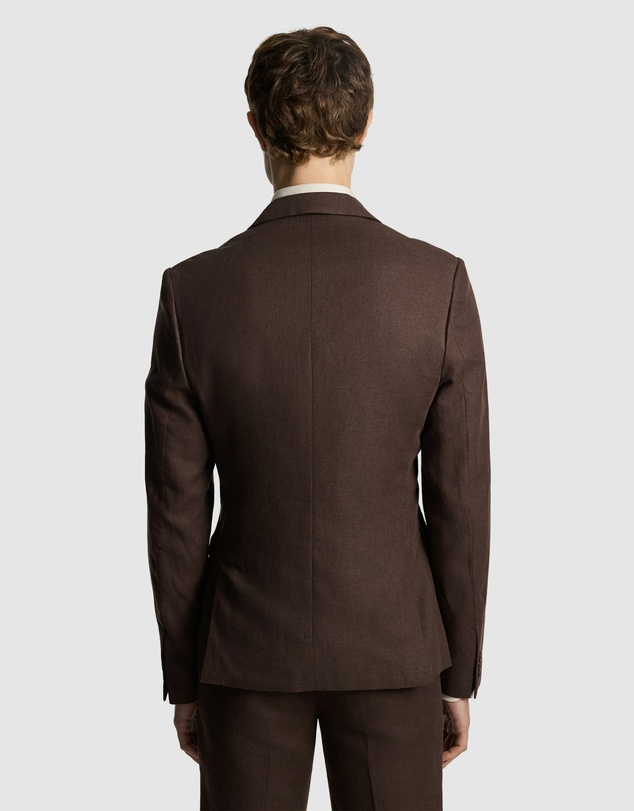 yd. - Santos Linen Blend Double Breasted Suit Jacket