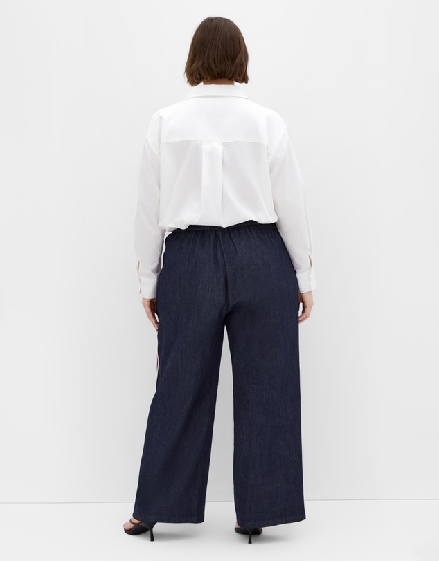 City Chic - Plus size Alissa Side Stripe Denim Pant - dark wash