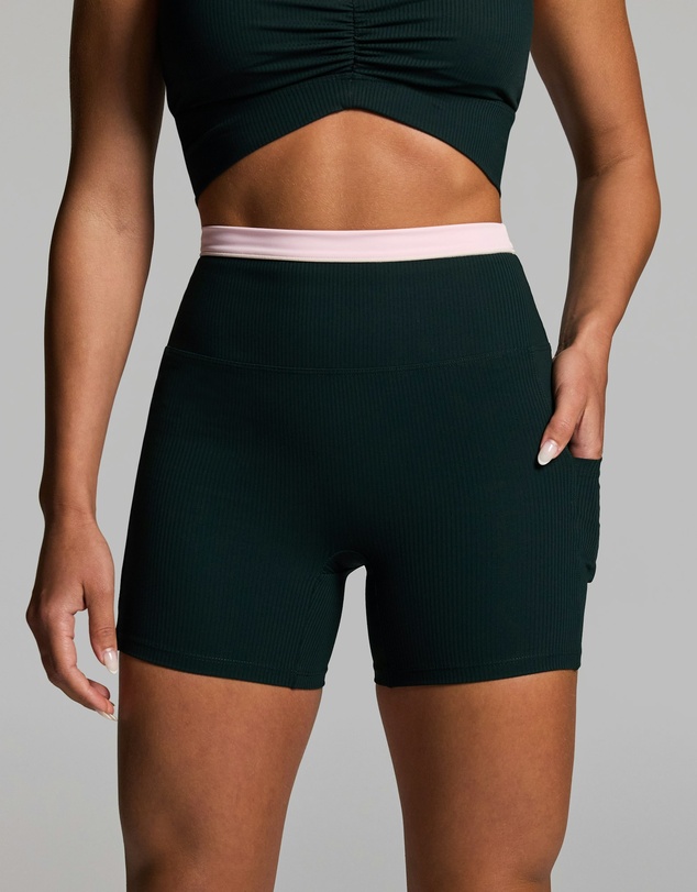 Rockwear - Rib Luxesoft Pocket Mid Thigh Bike Shorts