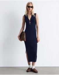 & Other Stories - Rib-Knit Collared Midi Dress