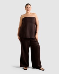 Forever New Curve - Posey Curve Linen Wide Leg Pants