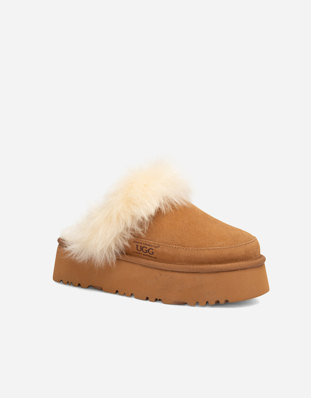Ozwear Connection Uggs - UGG Daniela Premium Platform Slipper (Elastic Logo & Wool Strap – Detachable)