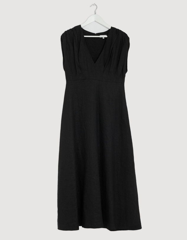Revibe - Repaired AERE Rhae V Neck Midi Dress - AU 12