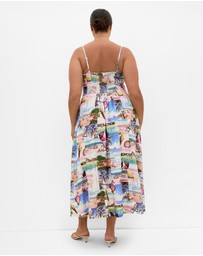 City Chic - Billie Placement Print Maxi Dress