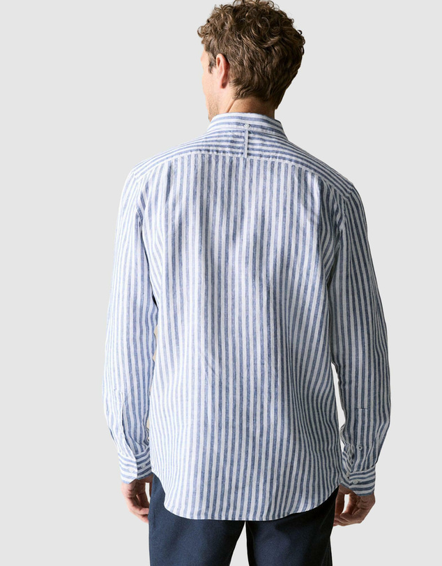 Trenery - Regular Fit Delave Linen Bold Stripe Shirt