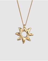 Elli Jewelry - Sunburst Pendant Necklace in Gold-Plated 925 Sterling Silver