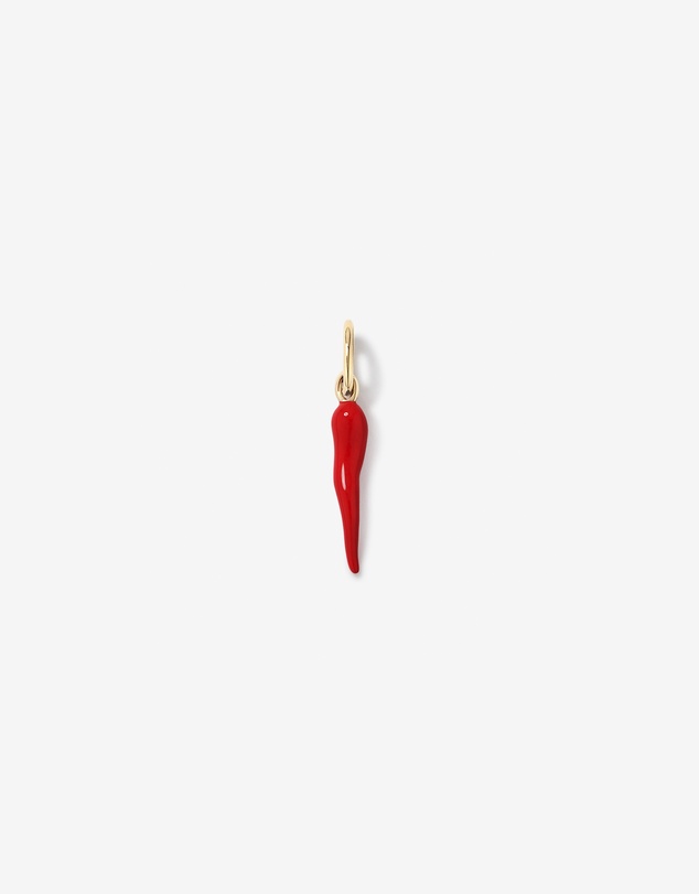 Michael Hill - Red Cornicello Pendant in Sterling Silver and 10kt Yellow Gold