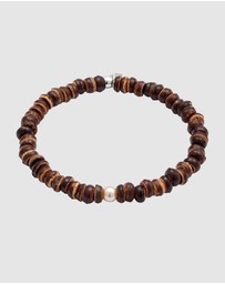 Kuzzoi - ICONIC EXCLUSIVE - Bracelet Male Beads White Synthetic Pearl 925 Sterling Silver