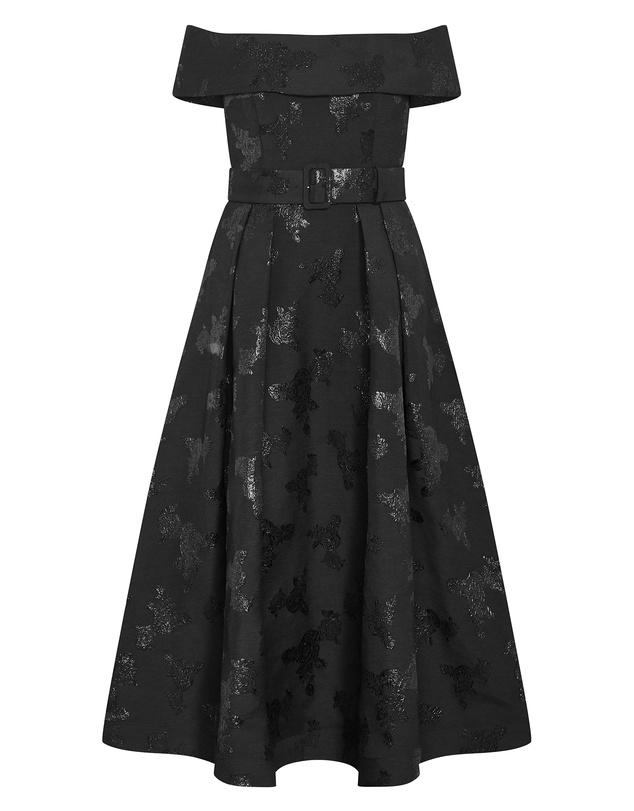 City Chic - Plus size High Status Off Shoulder Maxi Dress - black