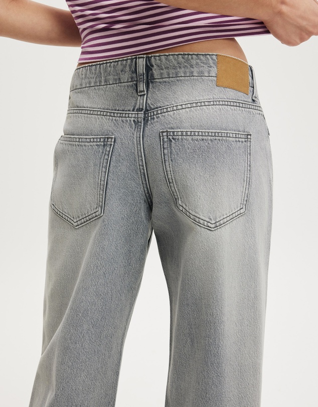 Cotton On - Belted Low Rise Straight Jean