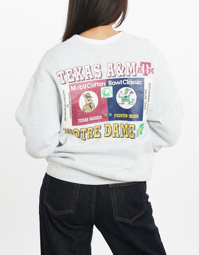 Vintage by The Real Deal - Pre Loved - Vintage 1992 NCAA Texas Aggies vs Fighting Irish Cotton Bowl Sweatshirt