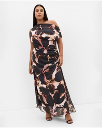 City Chic - Vivid Print Maxi Dress - Sunset Bloom