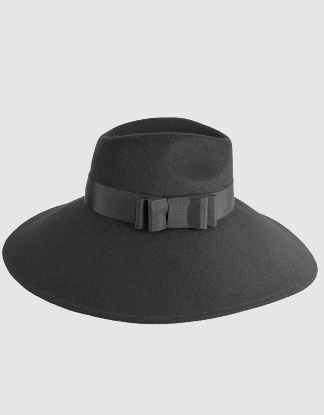 Max Alexander - Wide Brim Black Winter Hat