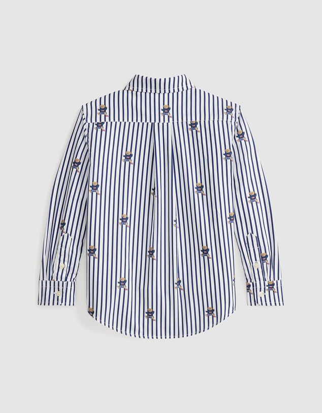 Polo Ralph Lauren - Polo Bear Striped Cotton Poplin Shirt - Kids