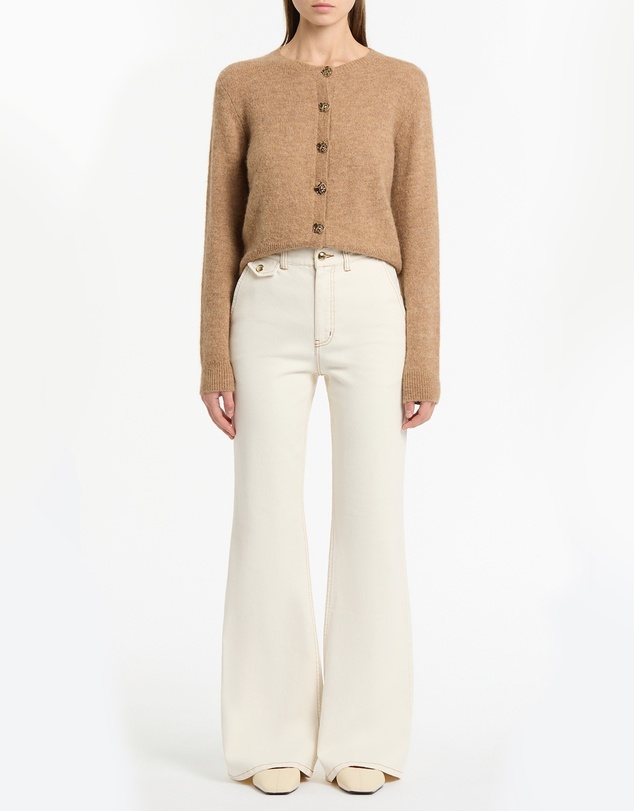 Carla Zampatti - Ecru Bootleg Denim Jeans