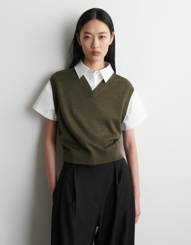 COS - Layered Merino Wool Shirt Vest