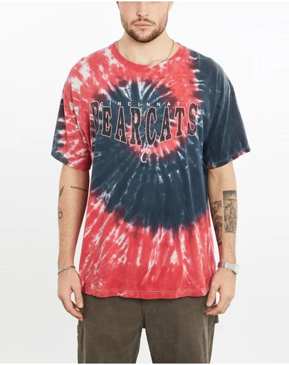 Vintage by The Real Deal - Pre Loved - Vintage 90s NCAA Cincinnati Bearcats Tie Dye Tee