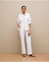 Trenery - Pocket Detail Denim Jacket in White