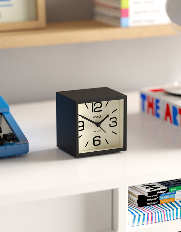 Newgate - Newgate Cube Mantel Clock-Black