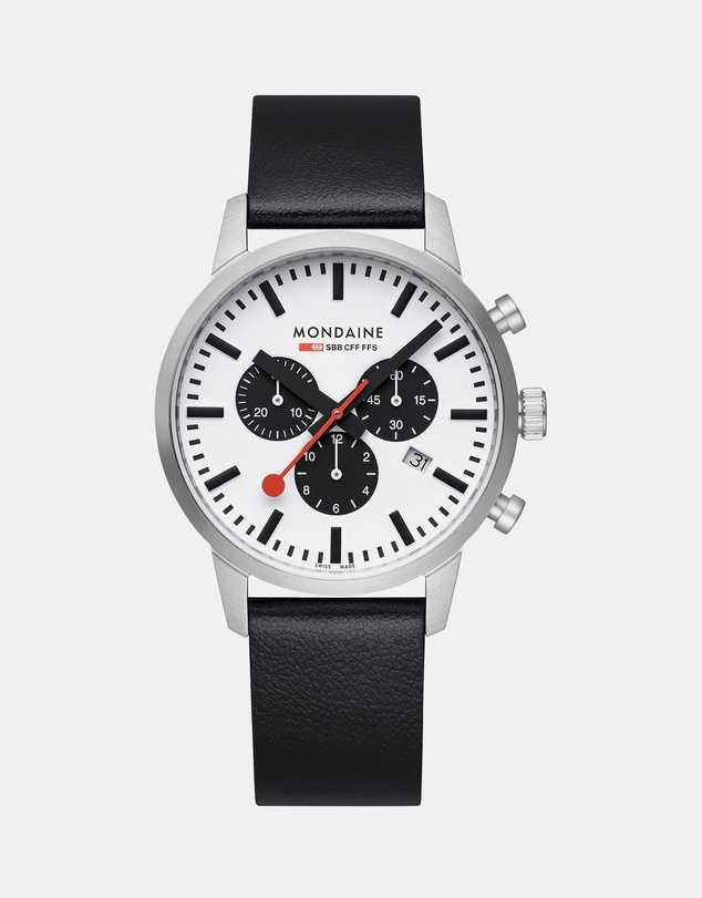 Mondaine - Mondaine Official Swiss Railways Neo Chronograph Watch 41mm