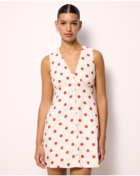 AERE - Ava Polka Dot Linen Mini Dress