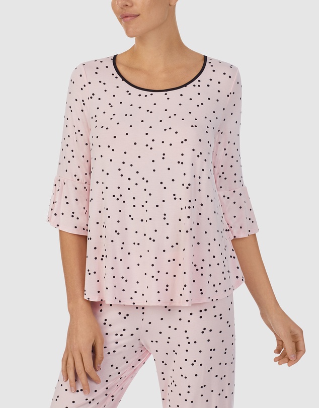 Kate Spade - Modal Jersey 3/4 Sleeve Cropped Long Pyjama Set
