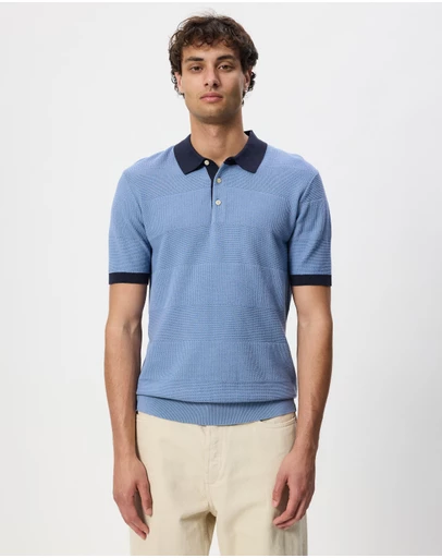 Scotch & Soda - Knitted Tone On Tone Striped Regular Fit Polo