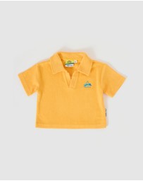 Goldie + Ace - Go For Gold Terry Towelling Polo Shirt - Babies-Kids