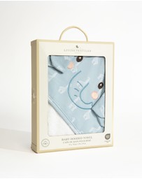 Living Textiles - Organic Hooded Towel - Wild Safari/Elephant