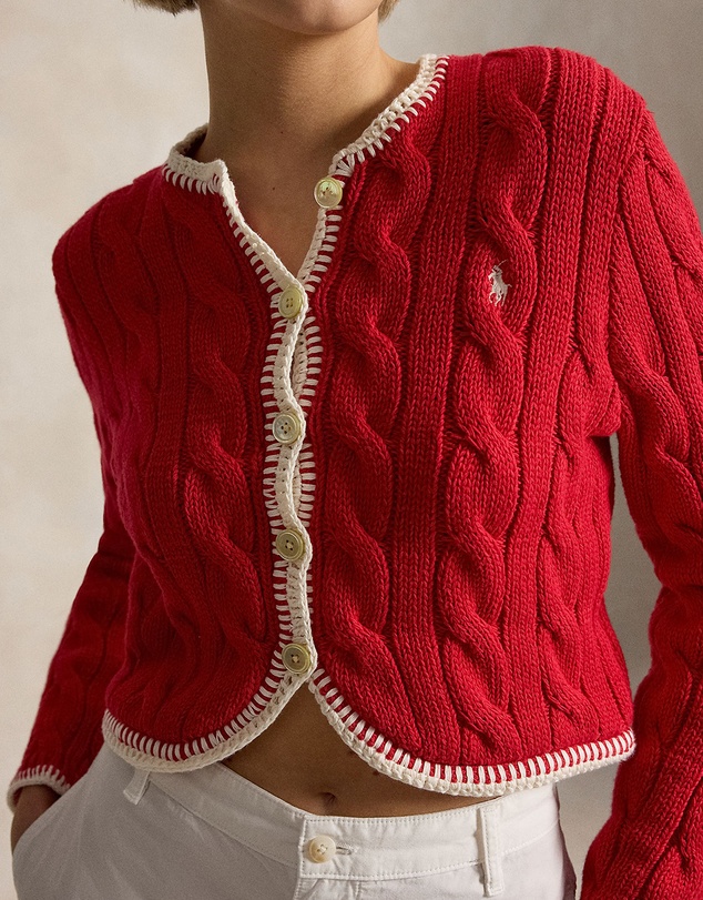 Polo Ralph Lauren - Cable-Knit Cropped Cardigan
