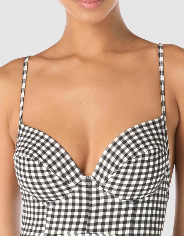 Michael Kors - Boho Gingham Underwired Low Back One-Piece Swimsuit