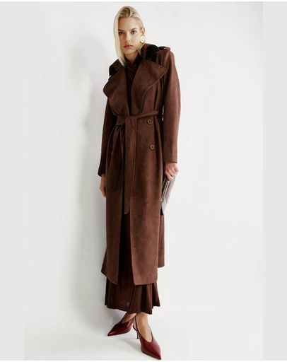 Bardot - Kira Vegan Suede Trench Coat