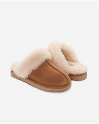 Ozwear Connection Uggs - Ugg Slippers Premium Australia Sheepskin Unisex Scuffette Suede