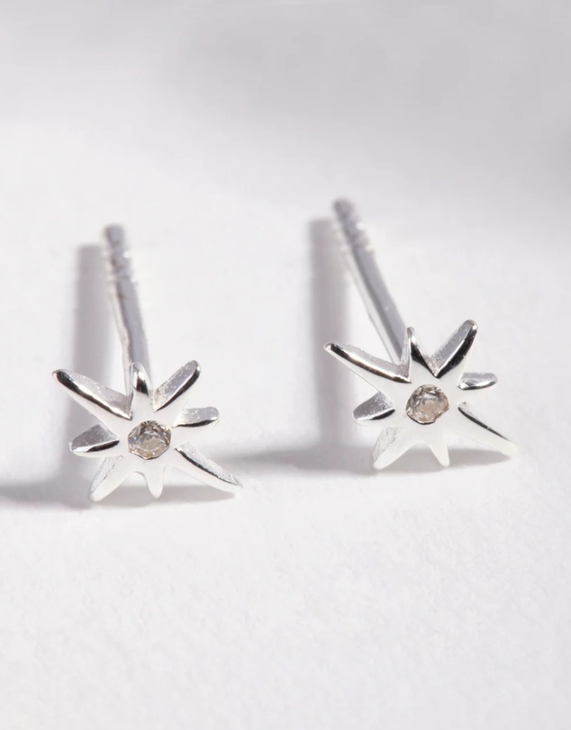 Lovisa - Sterling Silver Diamante Starburst Stud Earrings