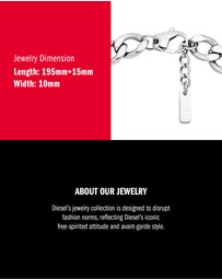Diesel - D Logo Silver Bracelet