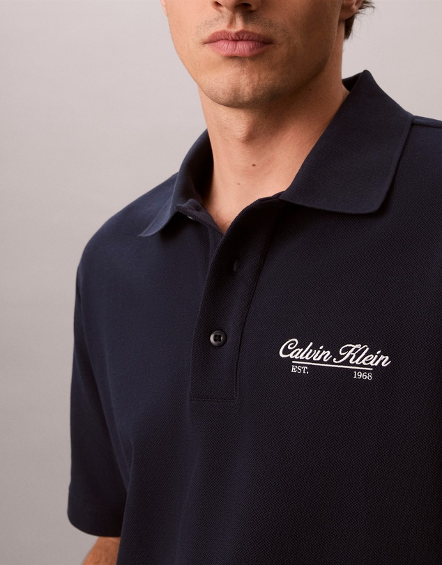 Calvin Klein Jeans - Script Logo Graphic Pique Relaxed Polo Shirt