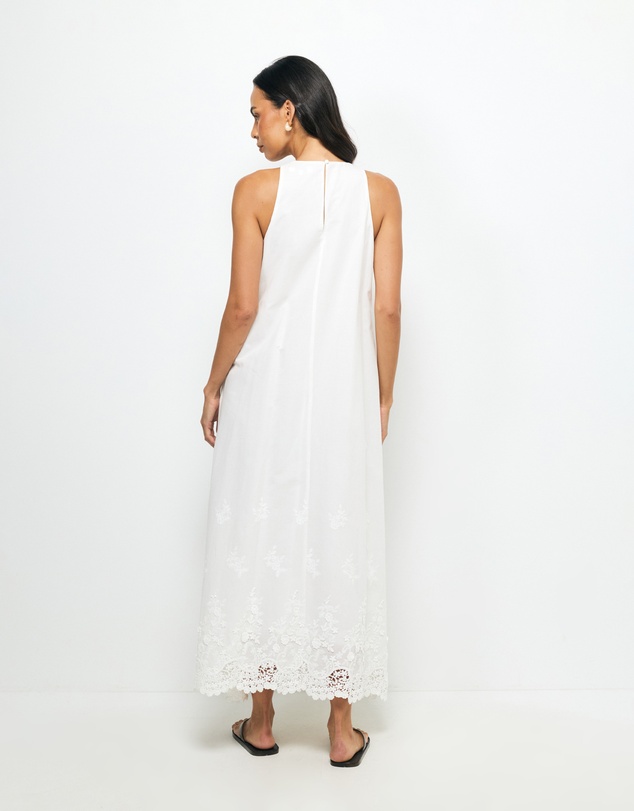 AERE - Delilah Embroidered Cotton Lace Maxi Dress