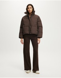 Cotton On Body Active - The Mother Puffer Check Jacket