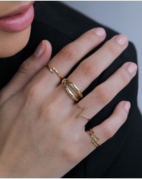 Elli Jewelry - Ring Wrap Open Geo Trend in 925 sterling silver gold plated