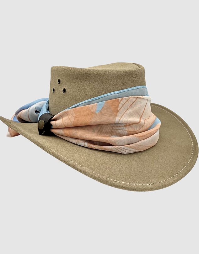 Jacaru - Jacaru 1020 Jillaroo Suede Leather Hat with scarf